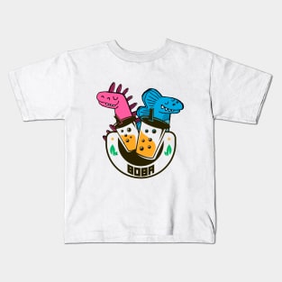 DINO BOBA FUNNY CUTE Kids T-Shirt